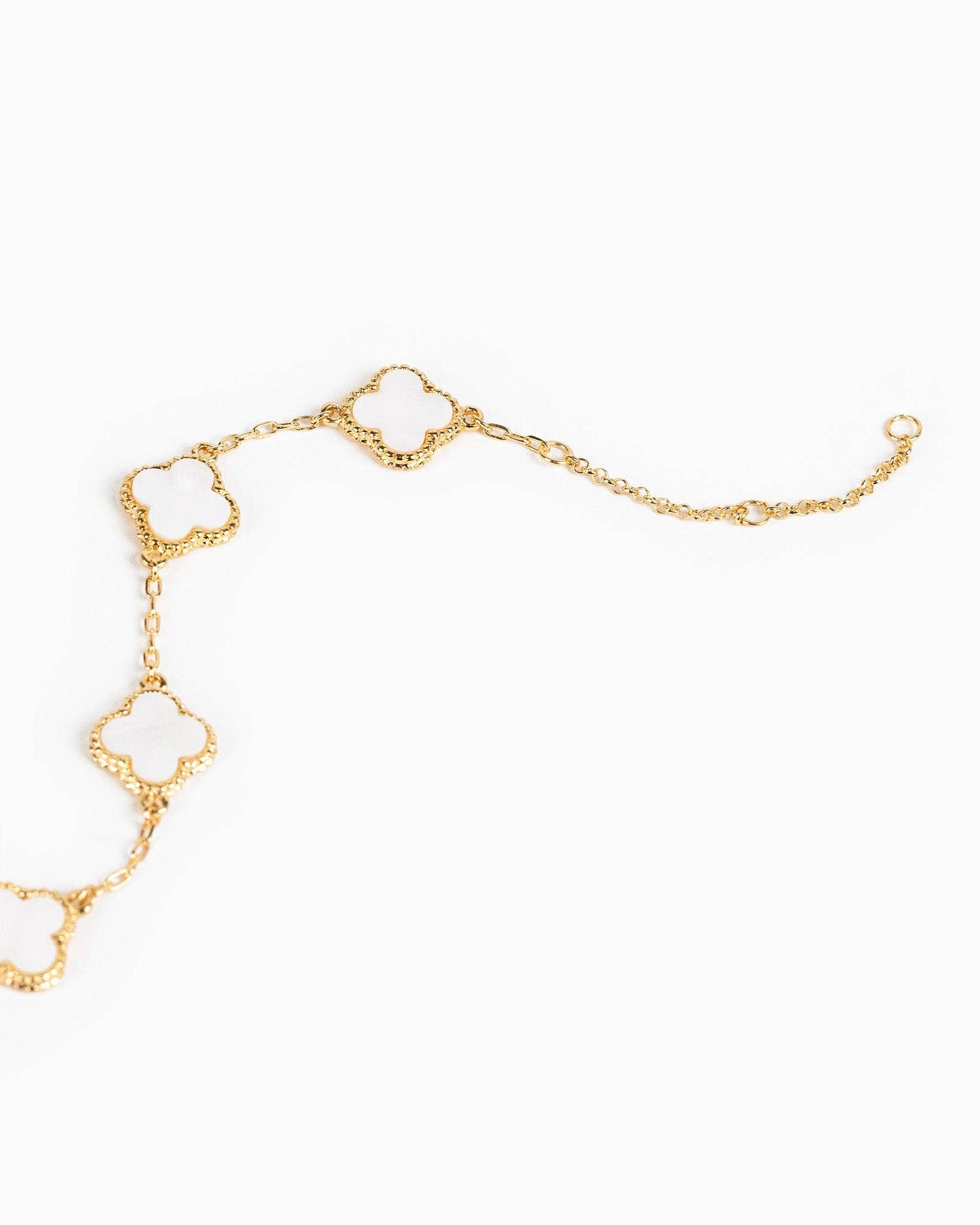 MOP Double-Sided Clover Station Holiday Bracelet