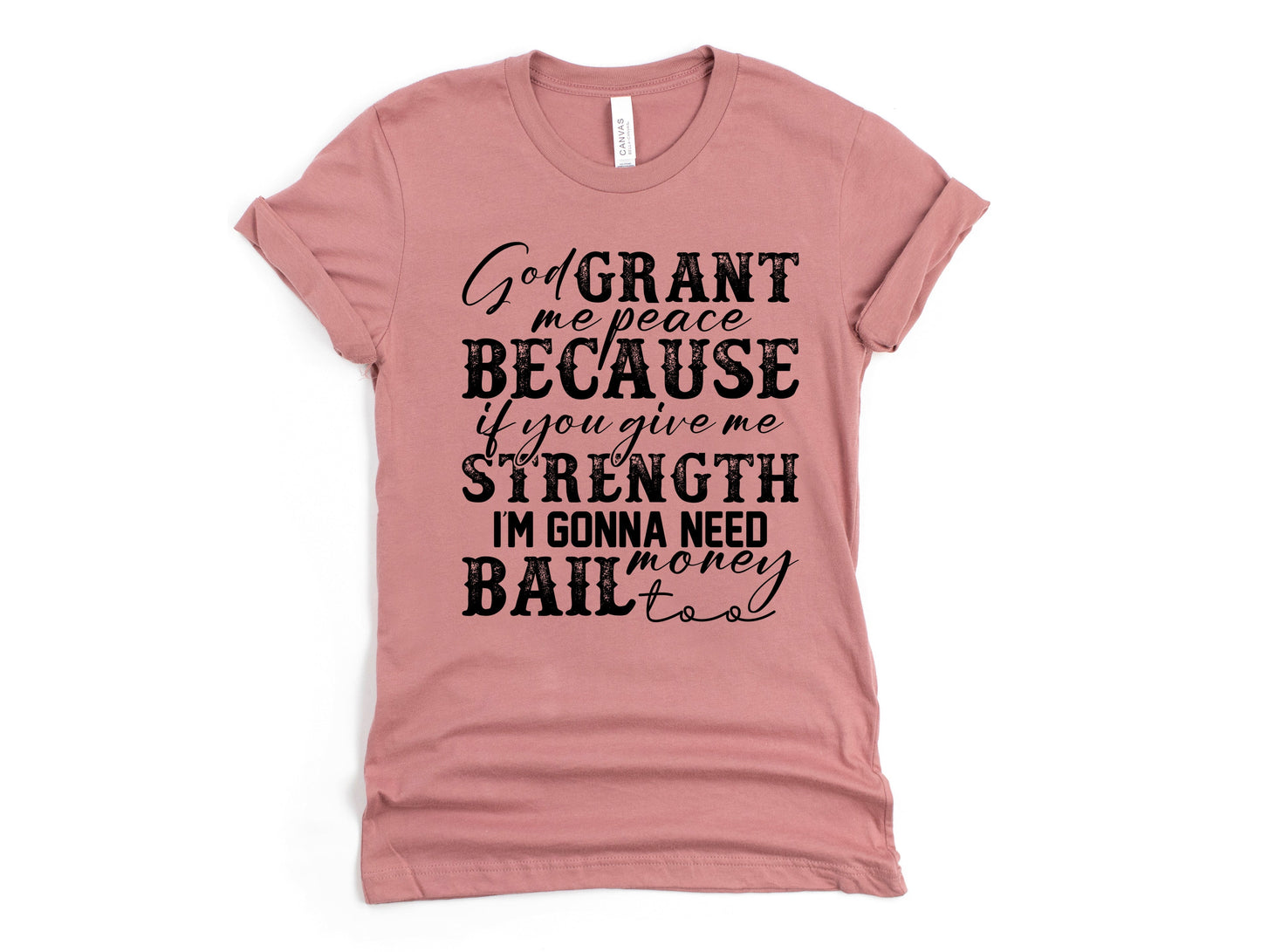 Wholesale Grant Me Peace Graphic Tee - Mauve Tee