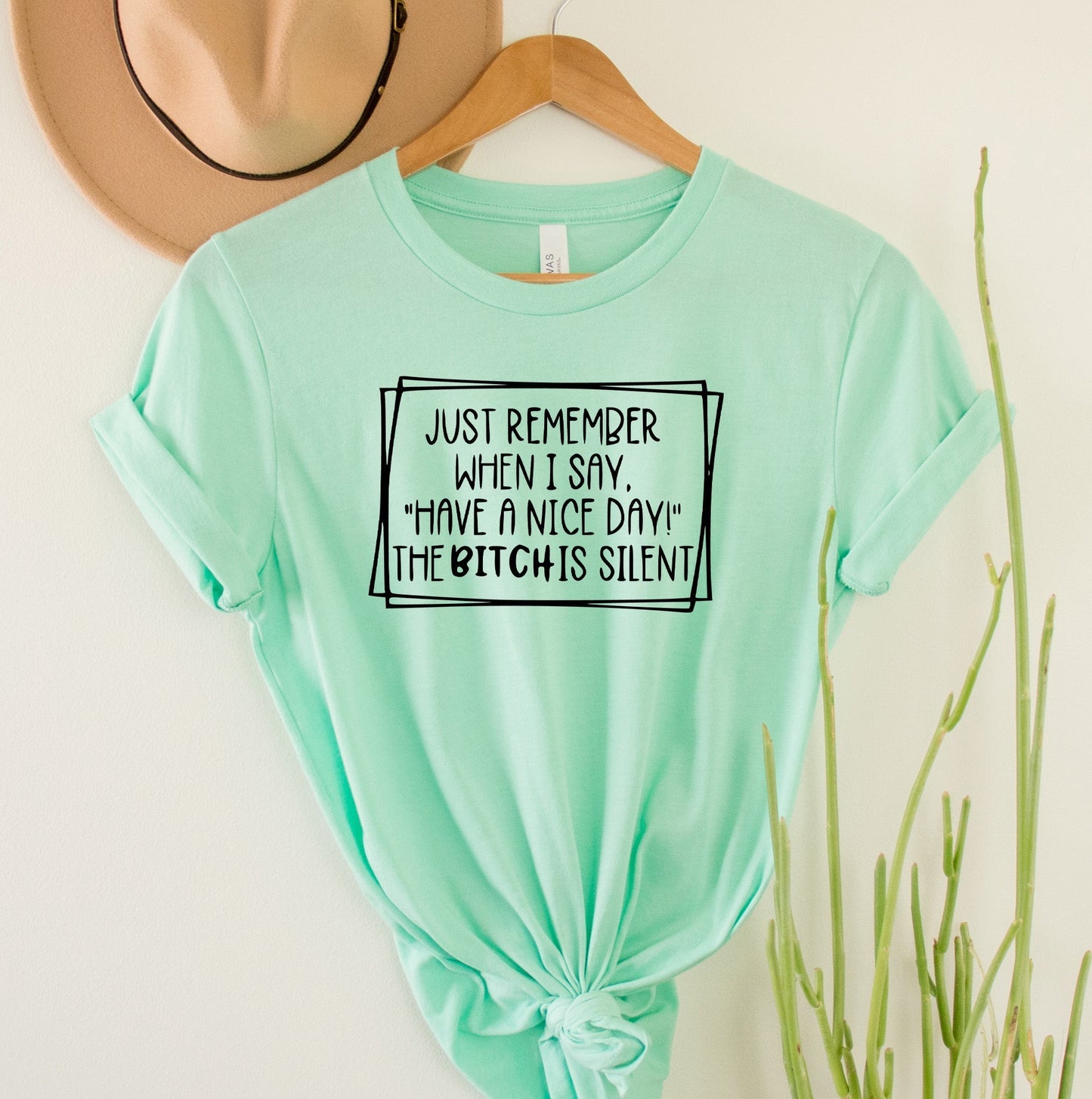 Wholesale Have a Nice Day Graphic Tee - Mint