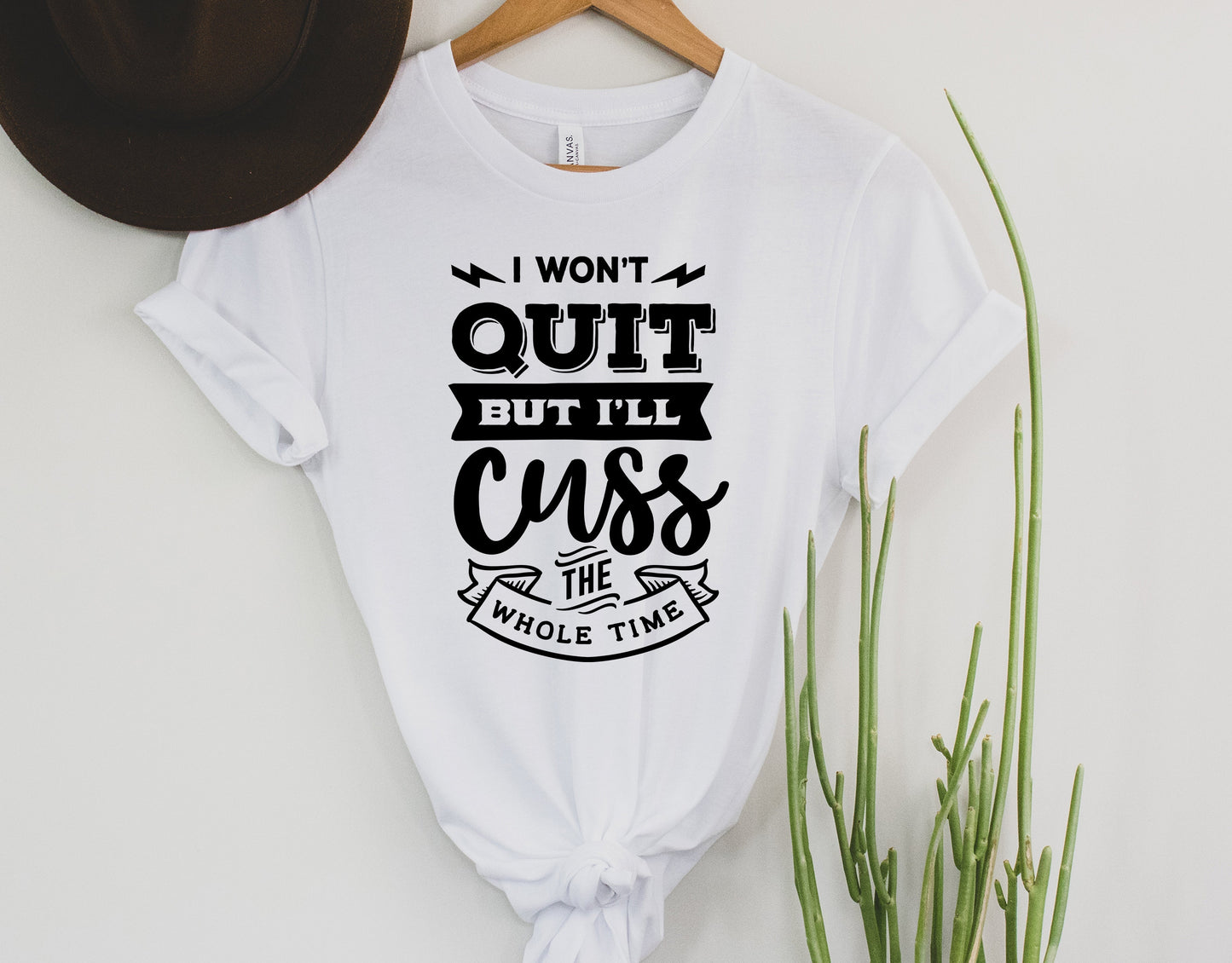 Wholesale I Won't Quit Graphic Tee - White