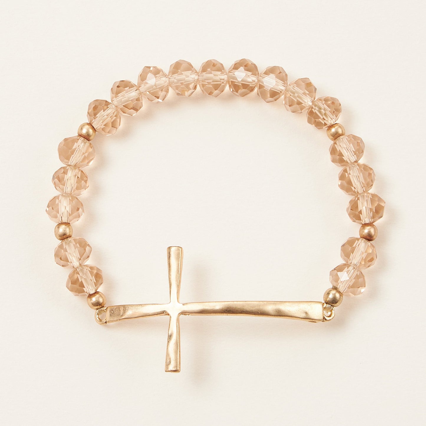 Cross Charm Glass Beaded Bracelet