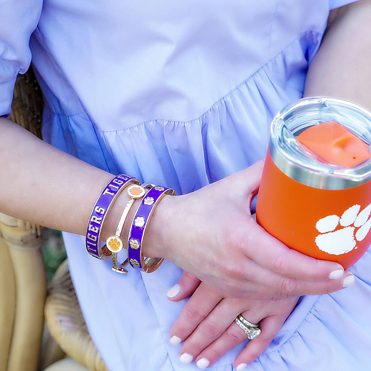 Clemson Tigers Enamel Logo Hinge Bangle