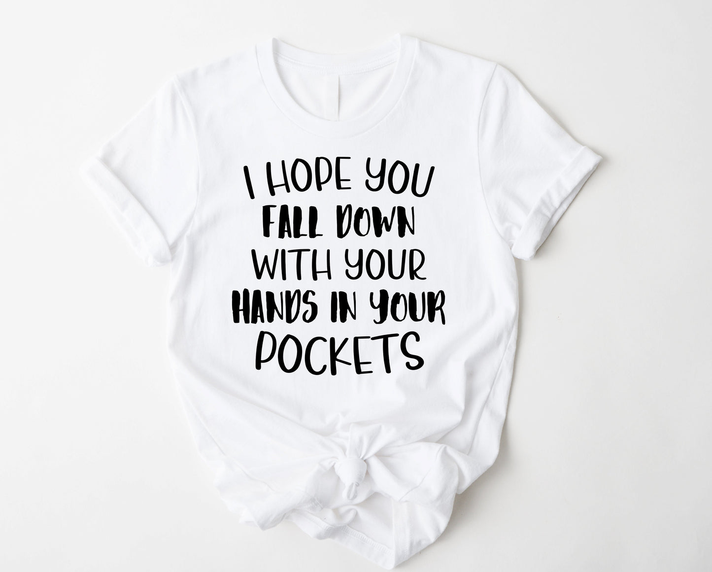 Wholesale I Hope You Fall Down Graphic Tee - Red
