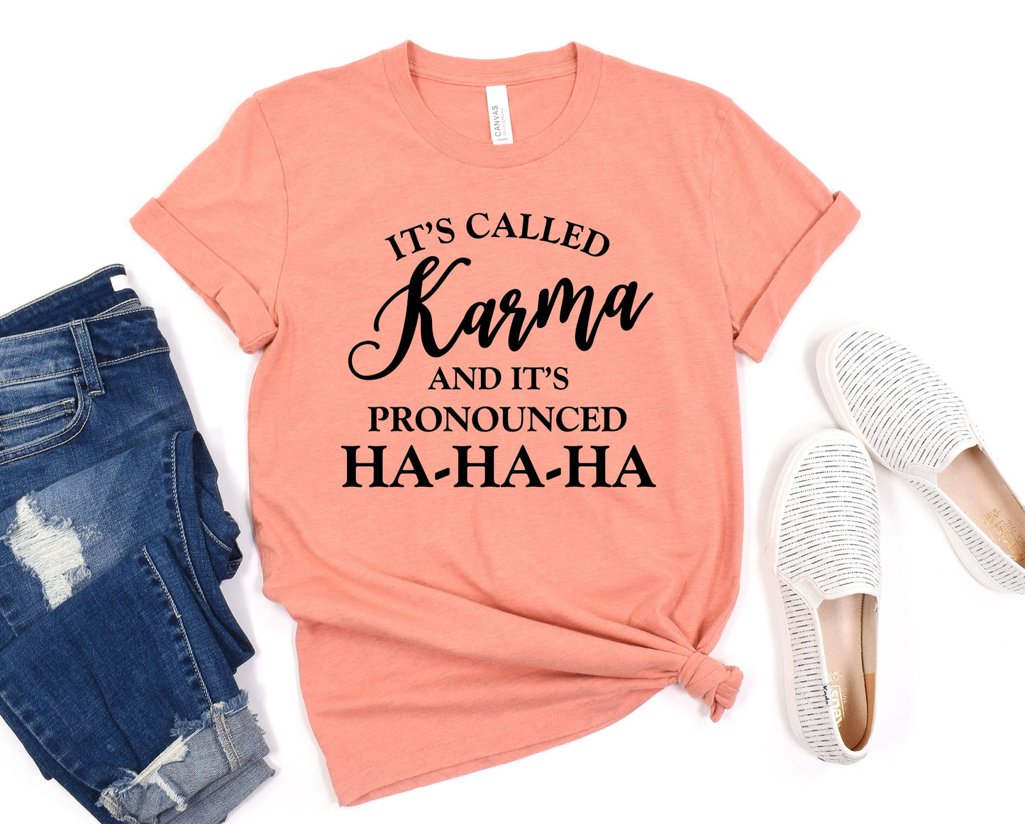 Wholesale It's Called Karma Graphic Tee - Grey