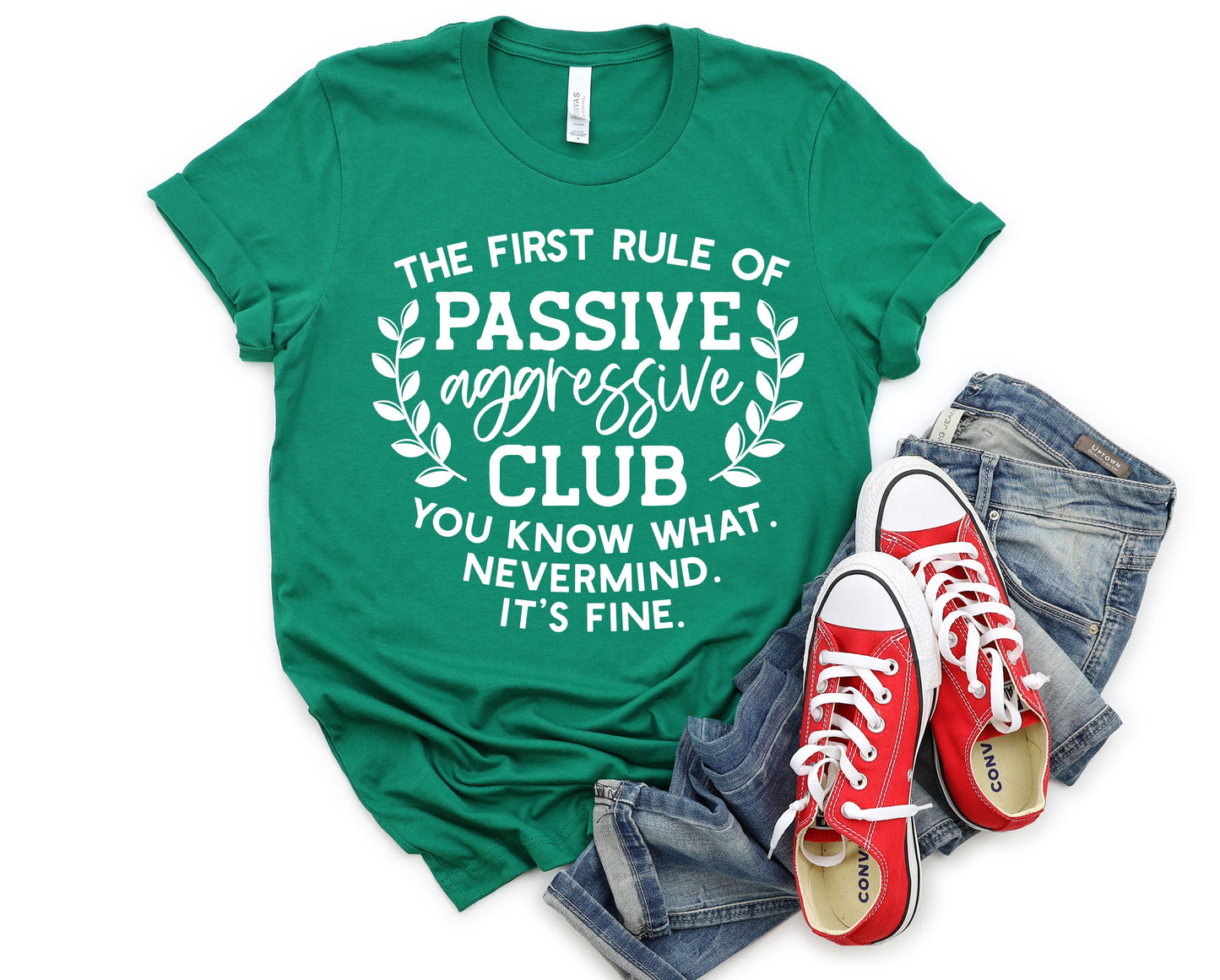 Wholesale Passive Aggressive Graphic Tee - Kelly Green