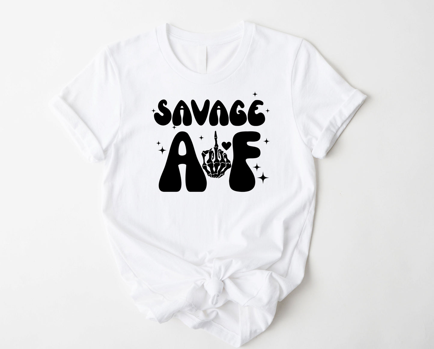 Wholesale Savage AF Graphic Tee - White