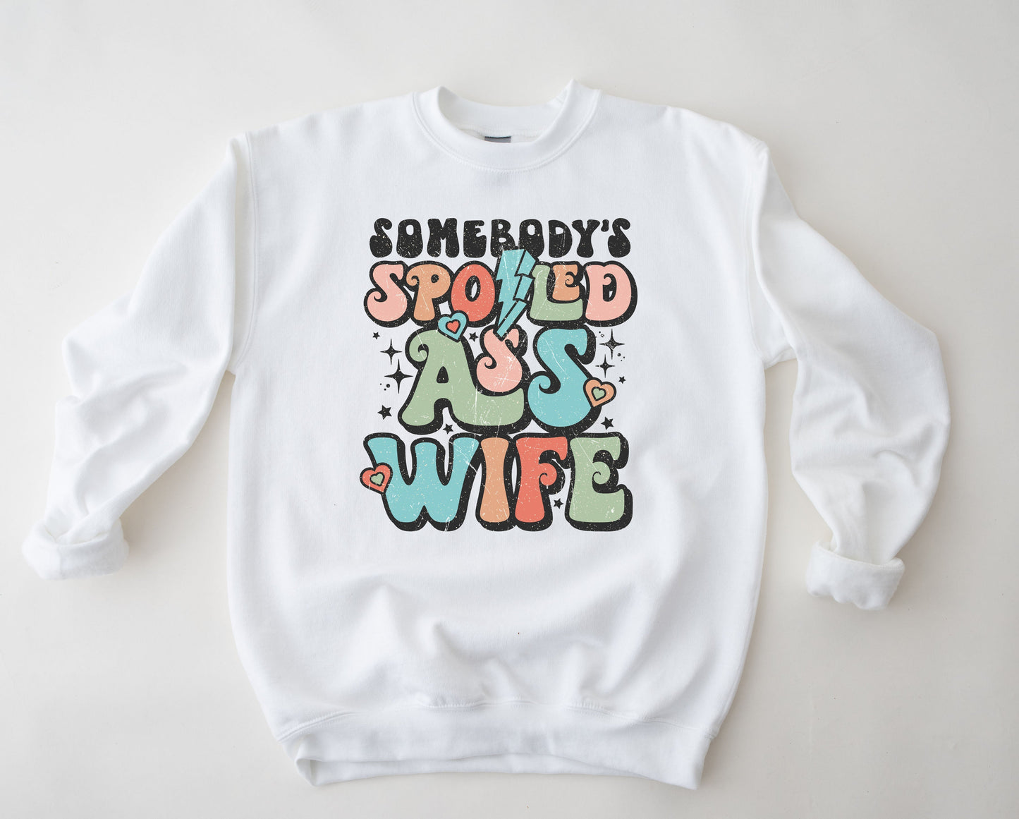 Wholesale Spoiled Wife Graphic Tee - White Tee