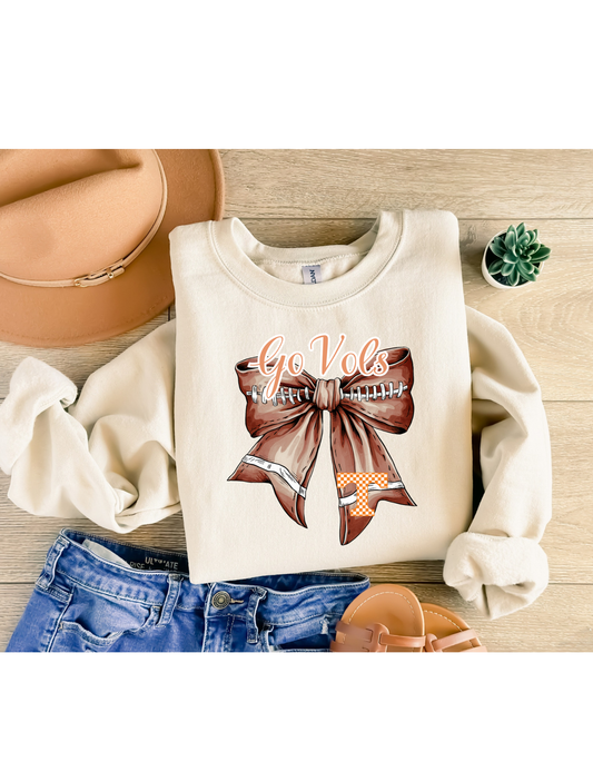 Go vols football bow graphic sweatshirt