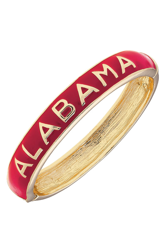 Alabama Crimson Tide Sculpted Enamel Hinge Bangle