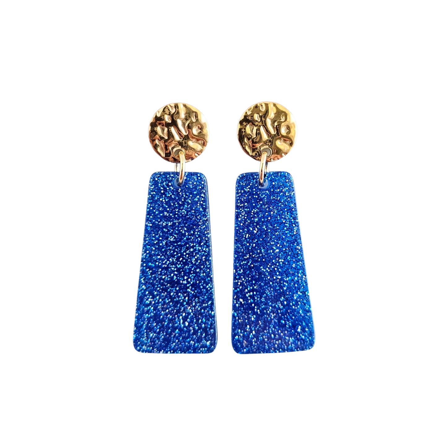 Mia Mini Earrings - Blue Glitter