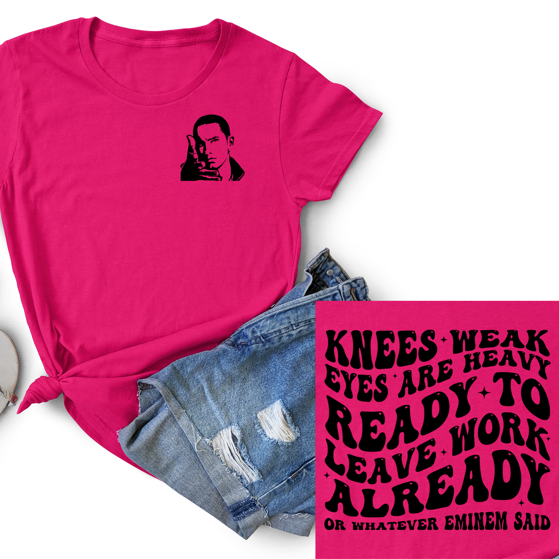 Wholesale Knees Weak Graphic Tee - Fuchsia Tee