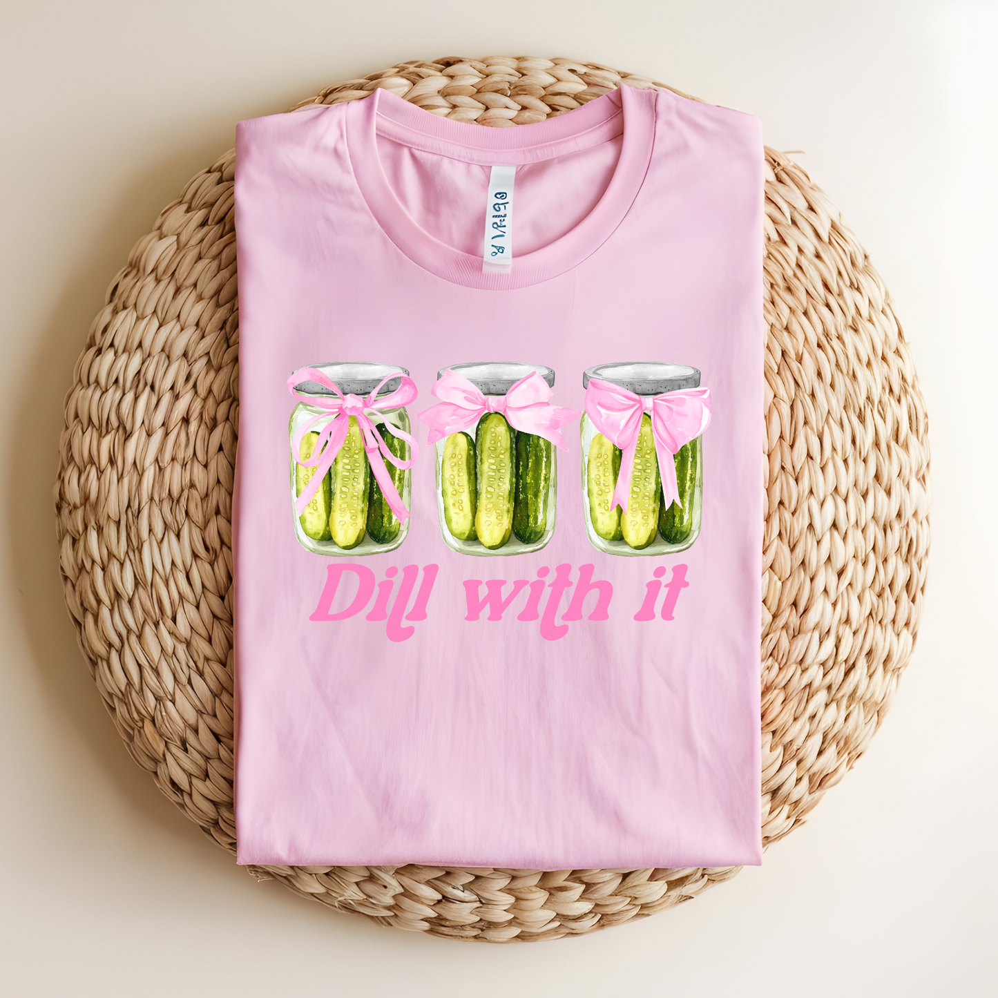 Wholesale Dill with it Graphic Tee - Pink Tee