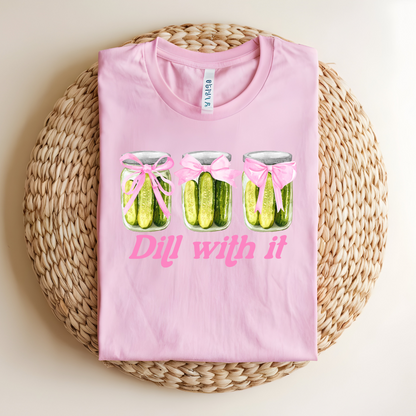 Wholesale Dill with it Graphic Tee - Pink Tee