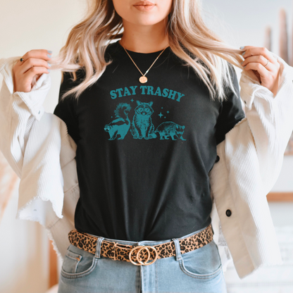 Wholesale Stay Trashy Graphic Tee - Grey Tee