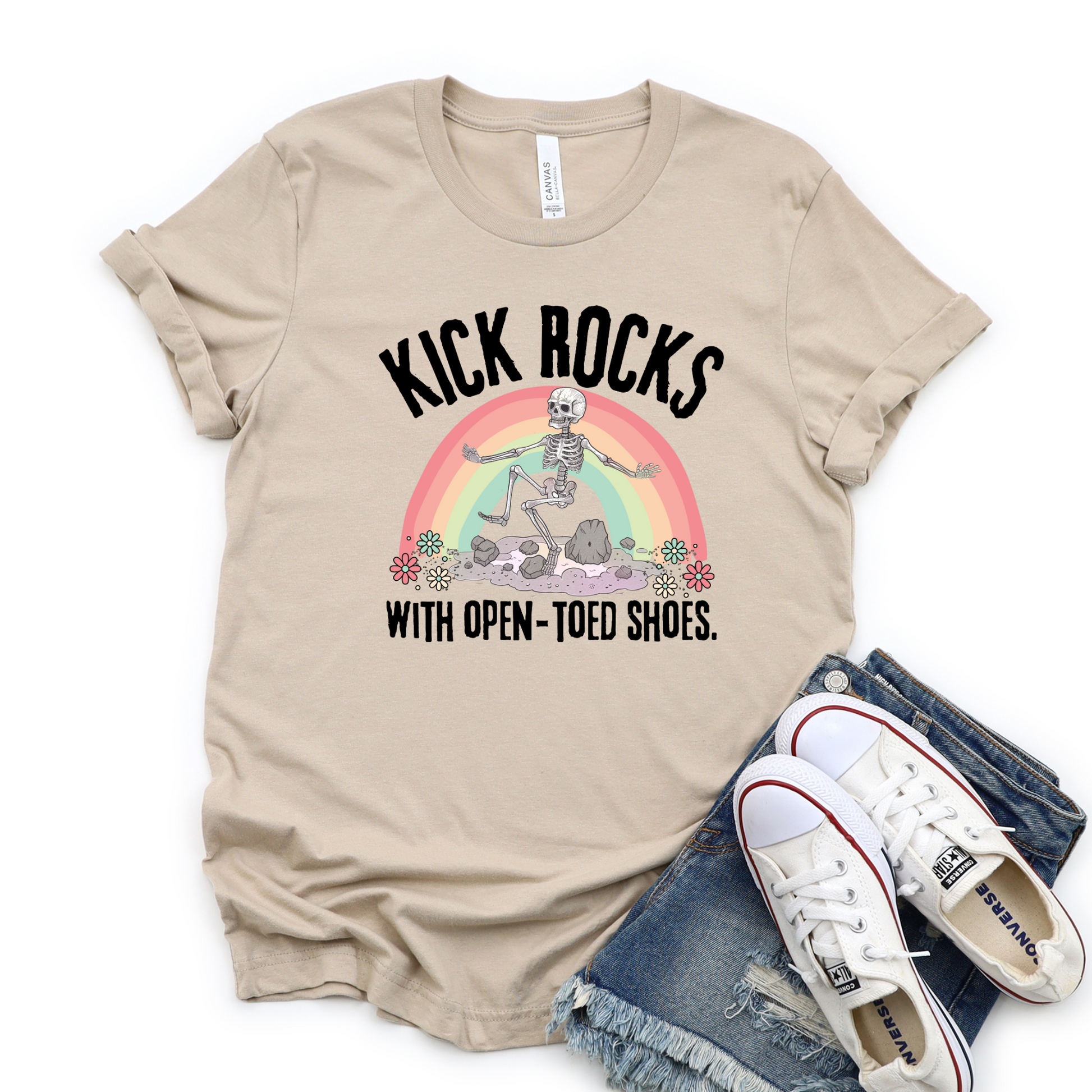 Wholesale Kick Rocks Graphic Tee - Sand Tee