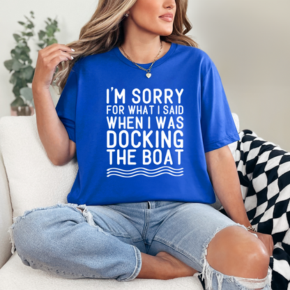 Wholesale Docking the boat Graphic Tee - Royal Tee