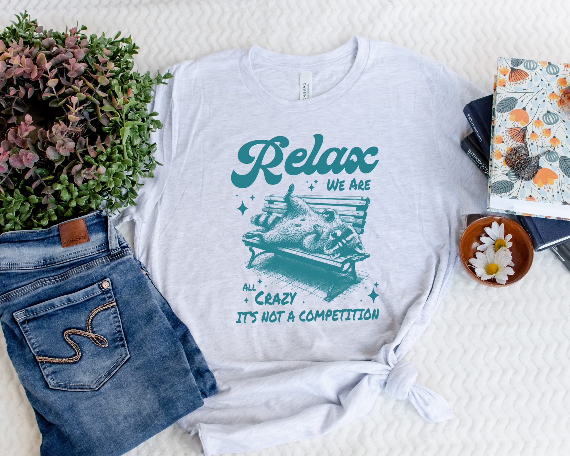 Wholesale Relax we are all crazy Graphic Tee - Ash Tee