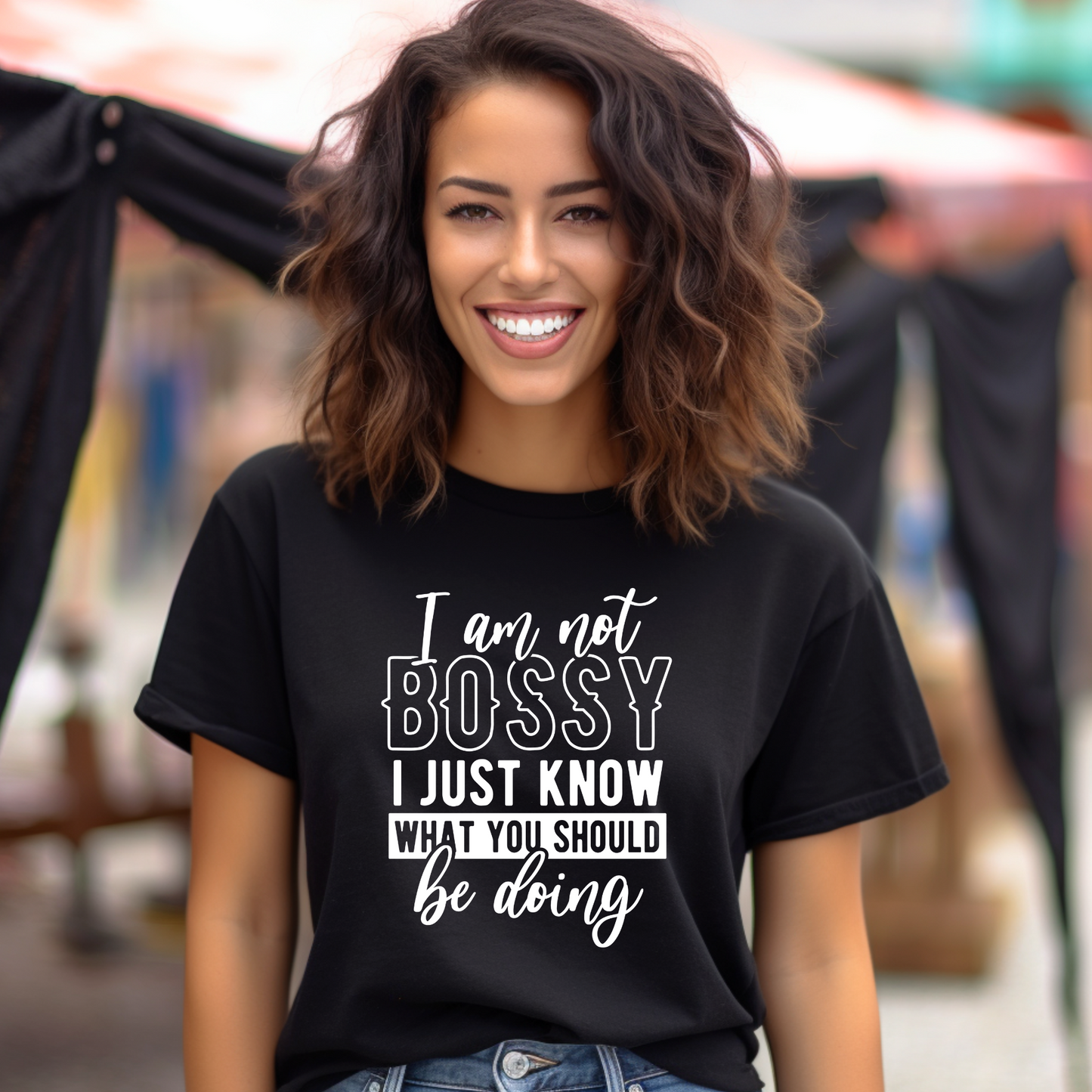 Wholesale I'm not bossy Graphic Tee - Black Tee