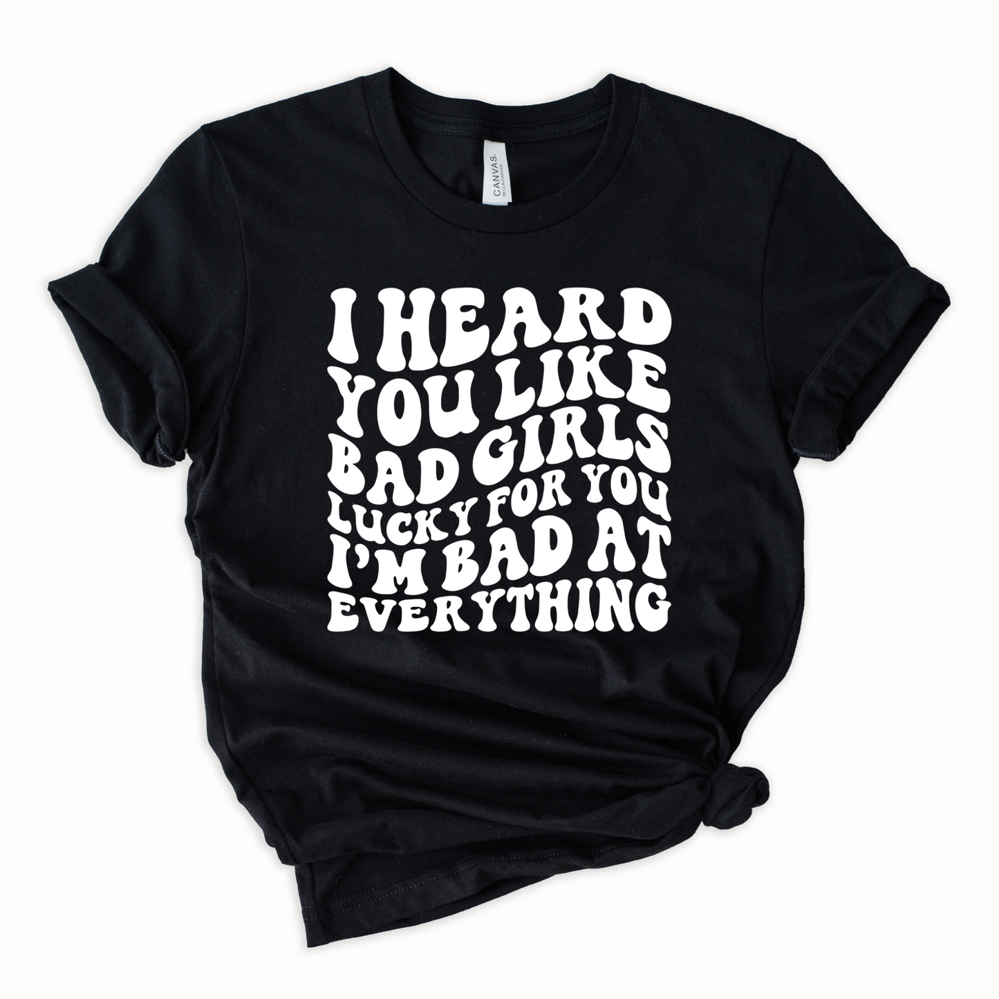 Wholesale Bad girls Graphic Tee - Heather Slate Tee