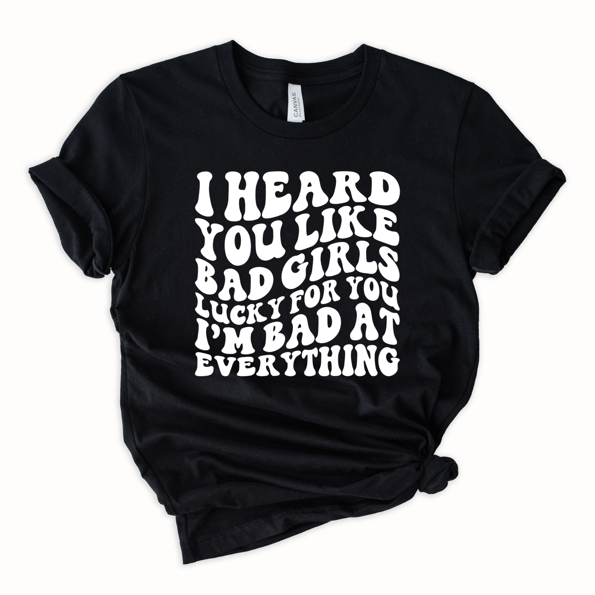 Wholesale Bad girls Graphic Tee - Heather Slate Tee
