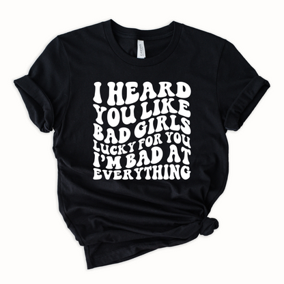 Wholesale Bad girls Graphic Tee - Heather Slate Tee