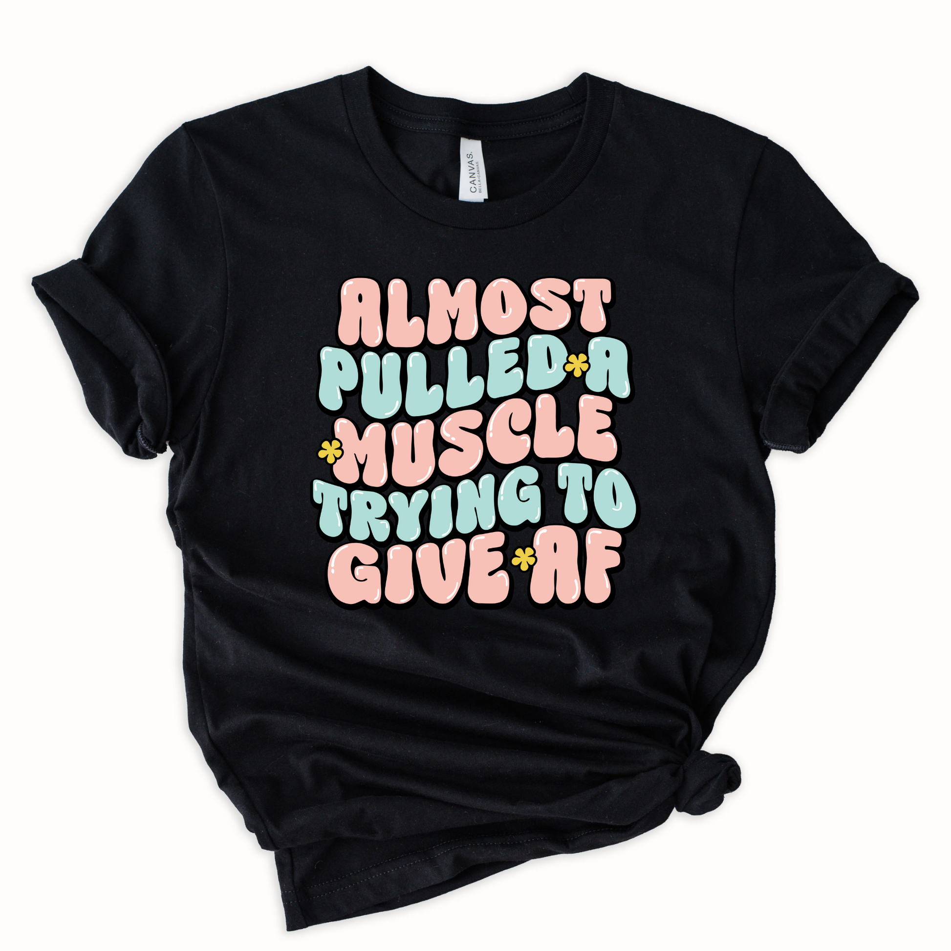 Wholesale Almost pulled a muscle Graphic Tee - Black Tee
