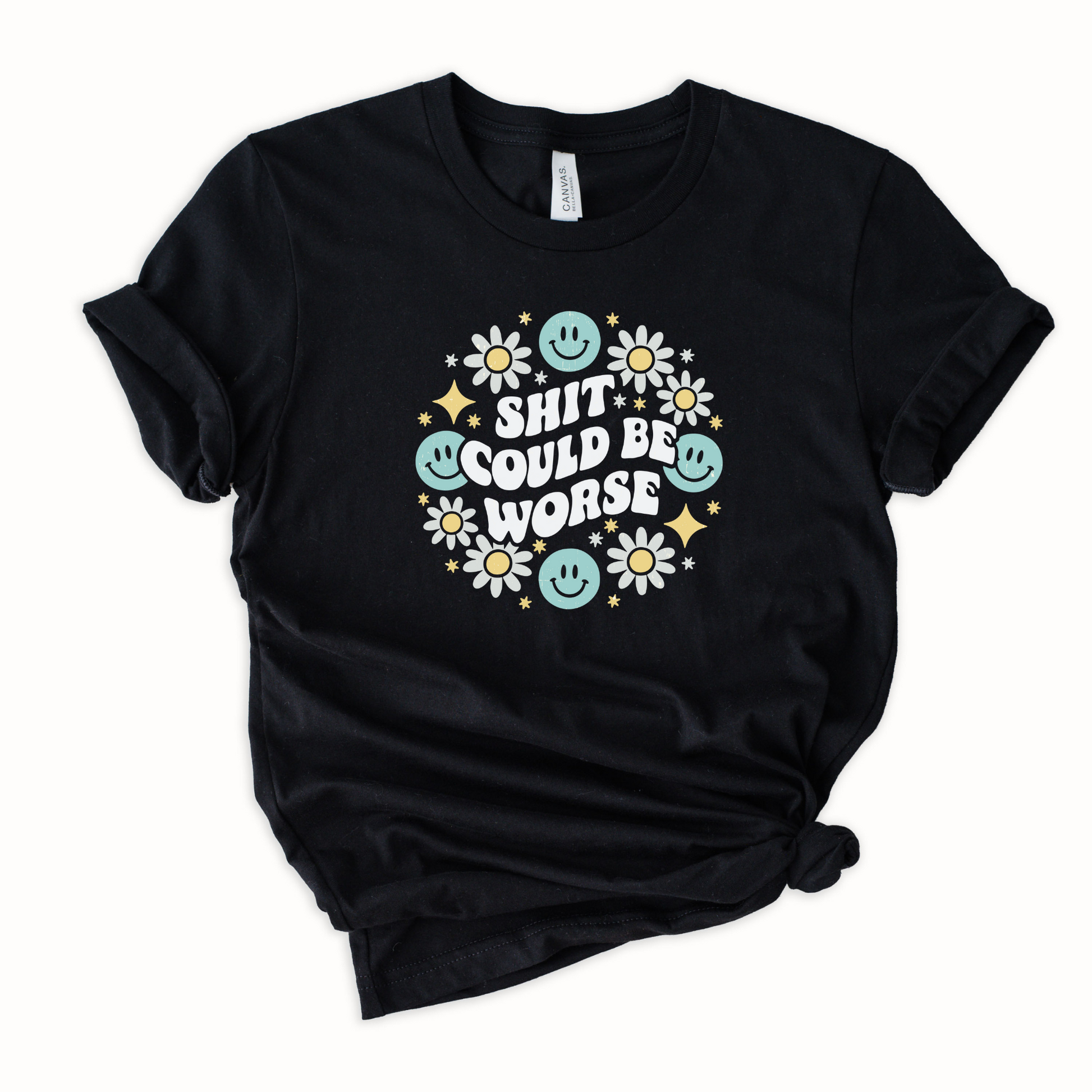 Wholesale Shit could be worse Graphic Tee - Black Tee