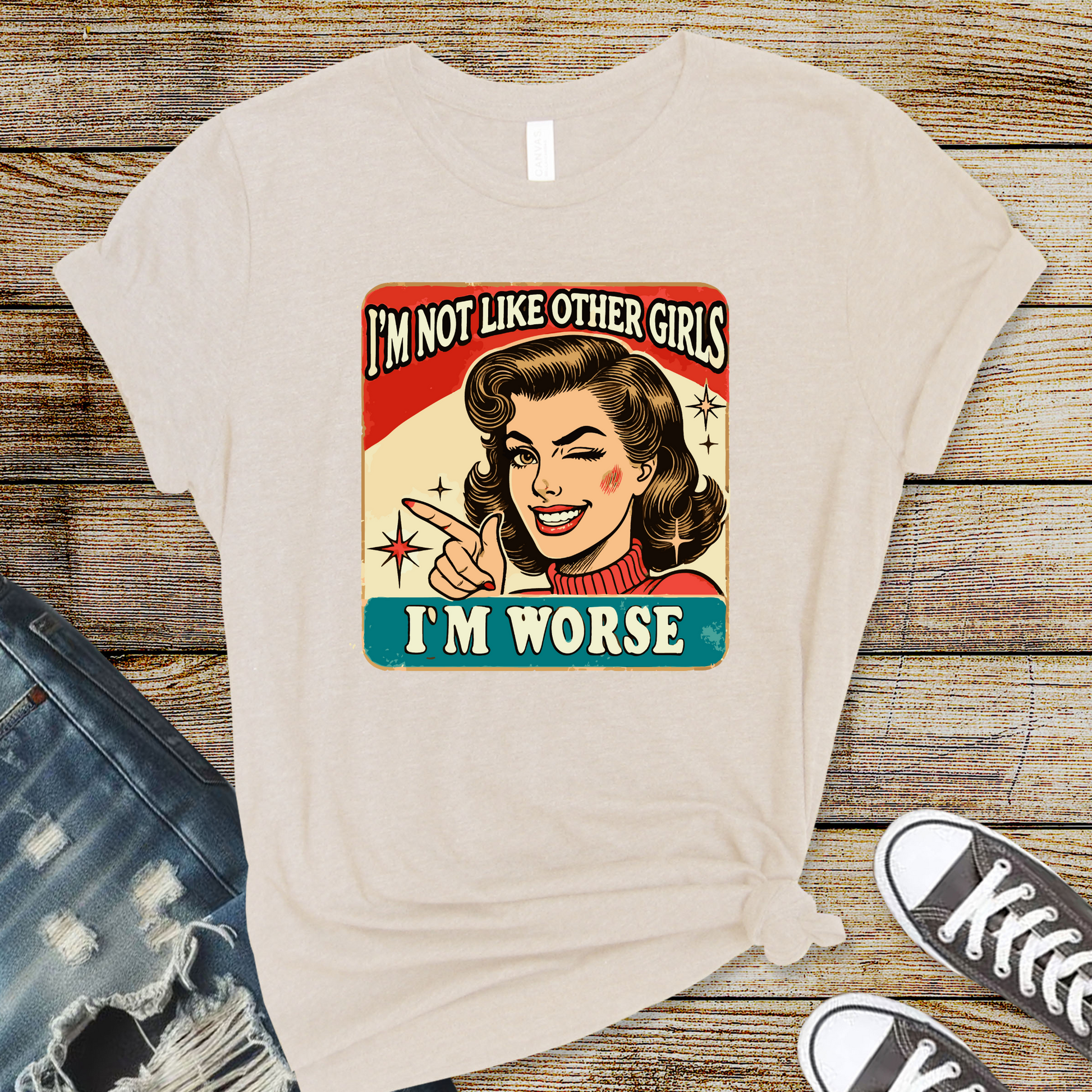 Wholesale I'm not like other girls Graphic Tee - Ice Blue Tee