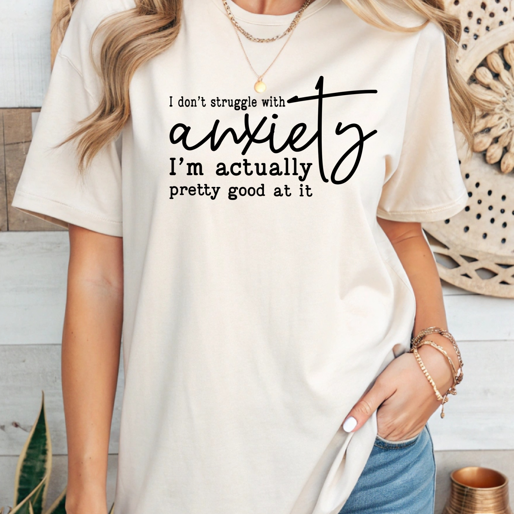 Wholesale Struggle with anxiety - Sand Sweatshirt