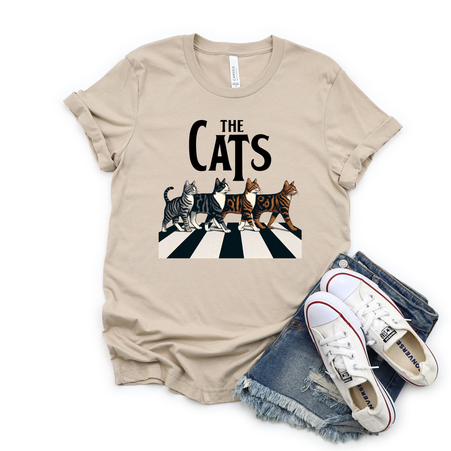Wholesale The cats Graphic Tee - Tan Tee