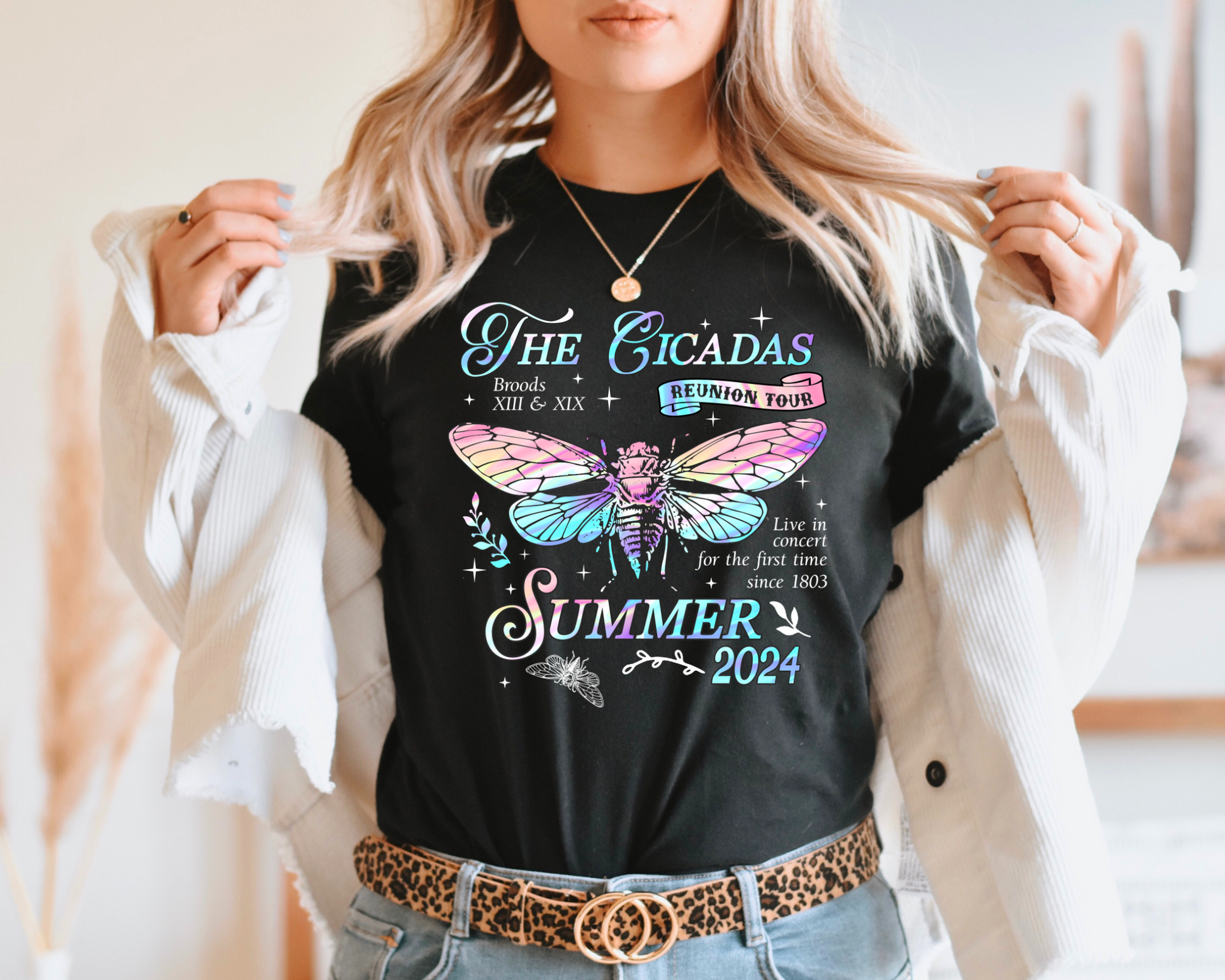 Wholesale Cicada Summer Tour Graphic Tee - Black Tee