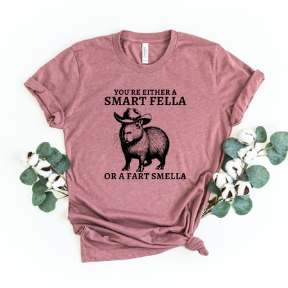 Wholesale Smart Fella Graphic Tee - Heather Mauve Tee