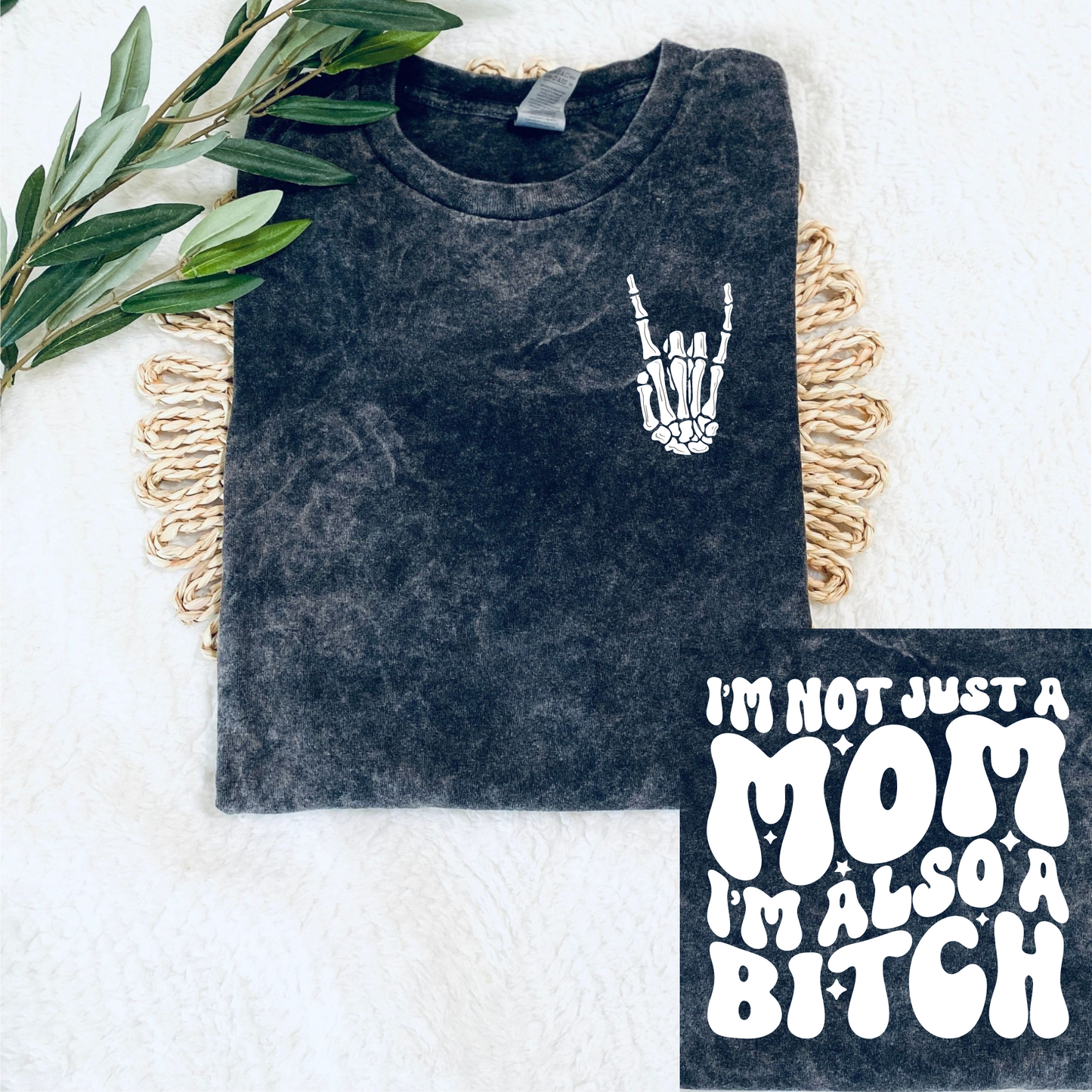 Wholesale I'm not just a mom Graphic Tee - Mineral Wash Tee