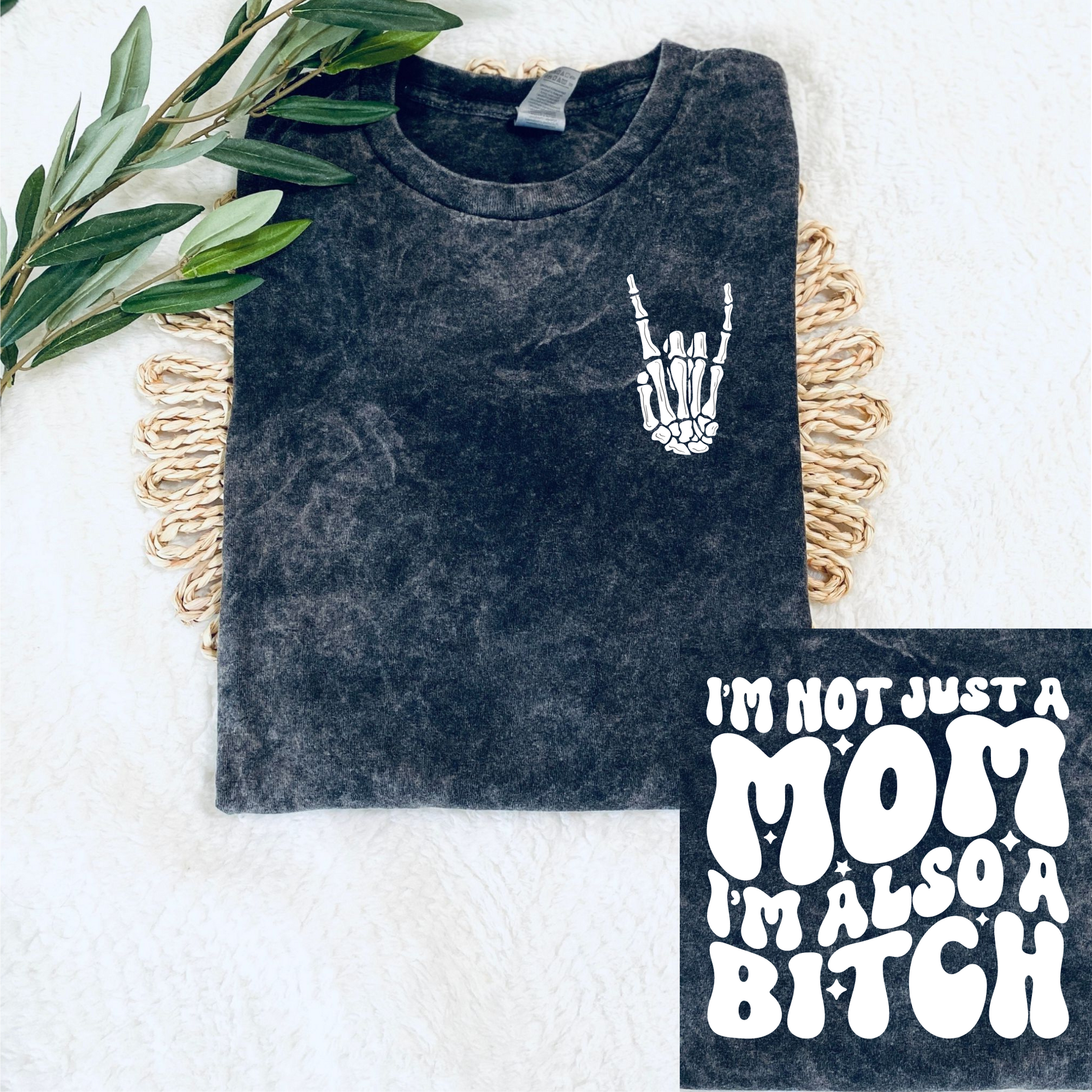 Wholesale I'm not just a mom Graphic Tee - Mineral Wash Tee