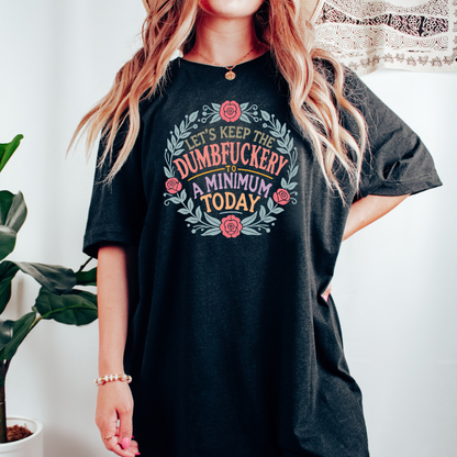 Wholesale Colorful Dumbfuckery Graphic Tee - Heather Charcoal Tee