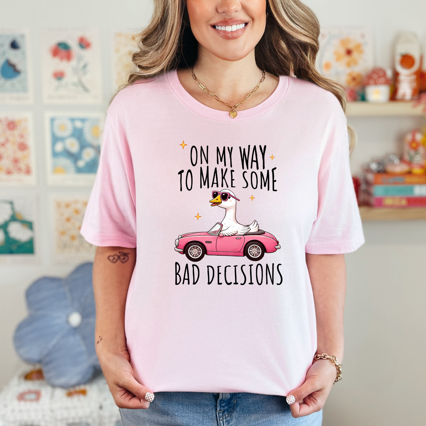 Wholesale Goose on my way Graphic Tee - Grey Tee