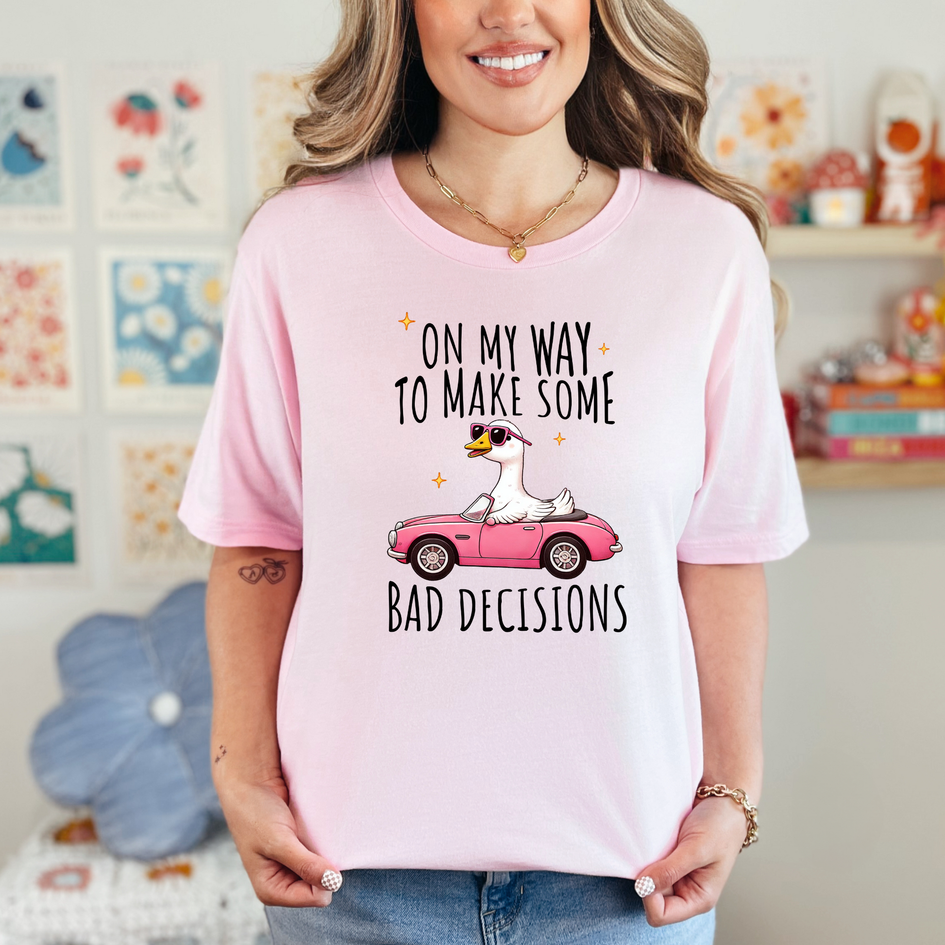 Wholesale Goose on my way Graphic Tee - Grey Tee