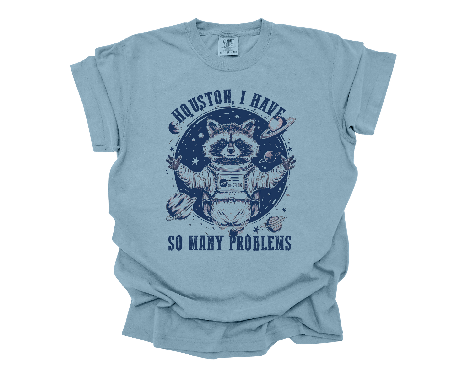 Wholesale So many problems Graphic Tee - CC Ice Blue Tee