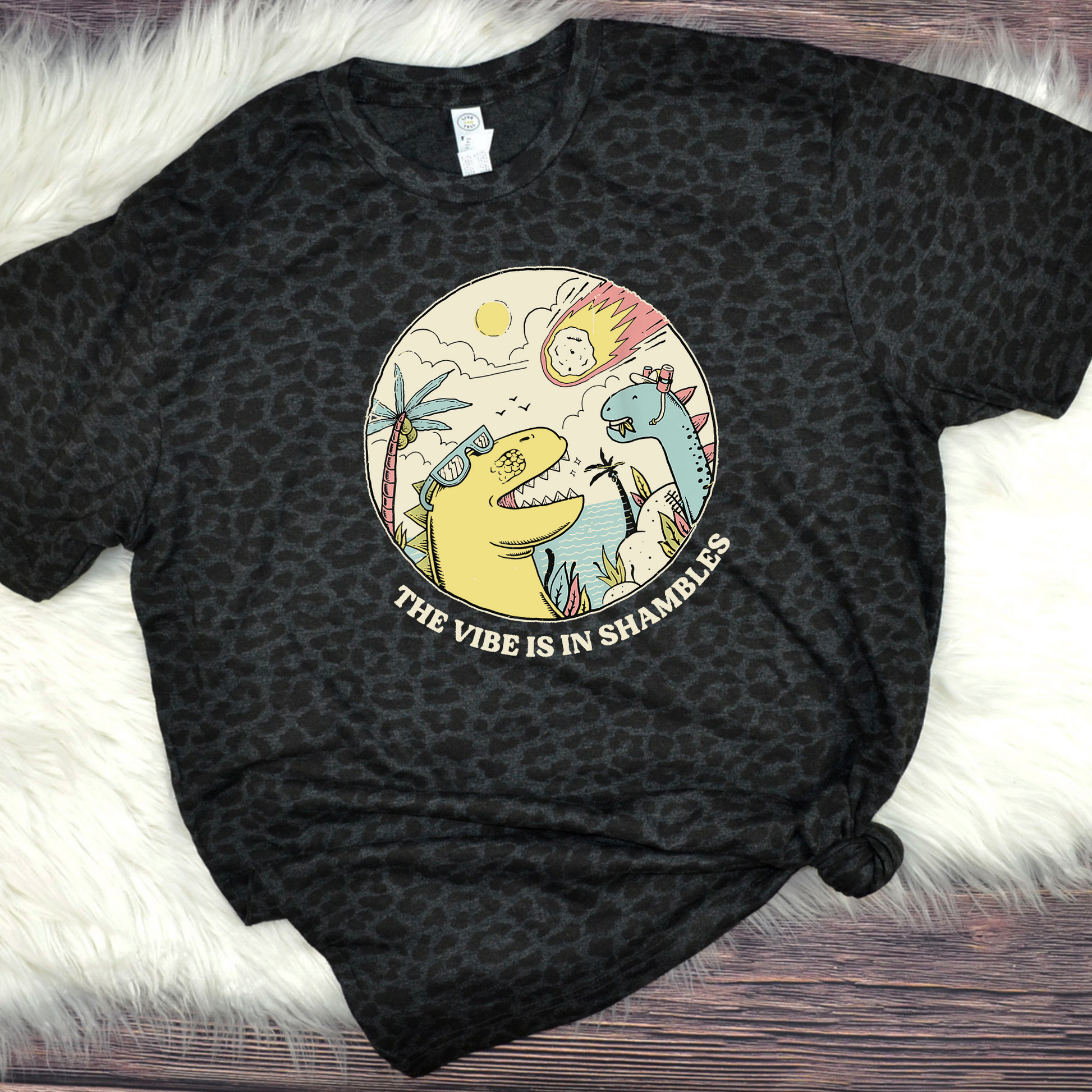 Wholesale The vibe Graphic Tee - Black Leopard Tee