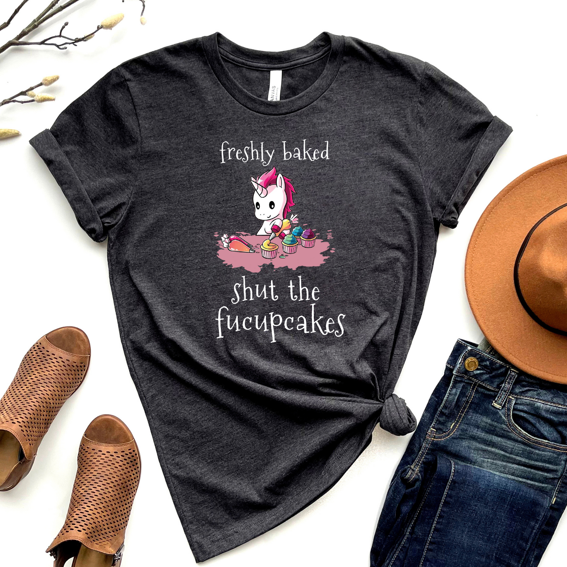 Wholesale Shut the Fucupcakes Graphic Tee - Black