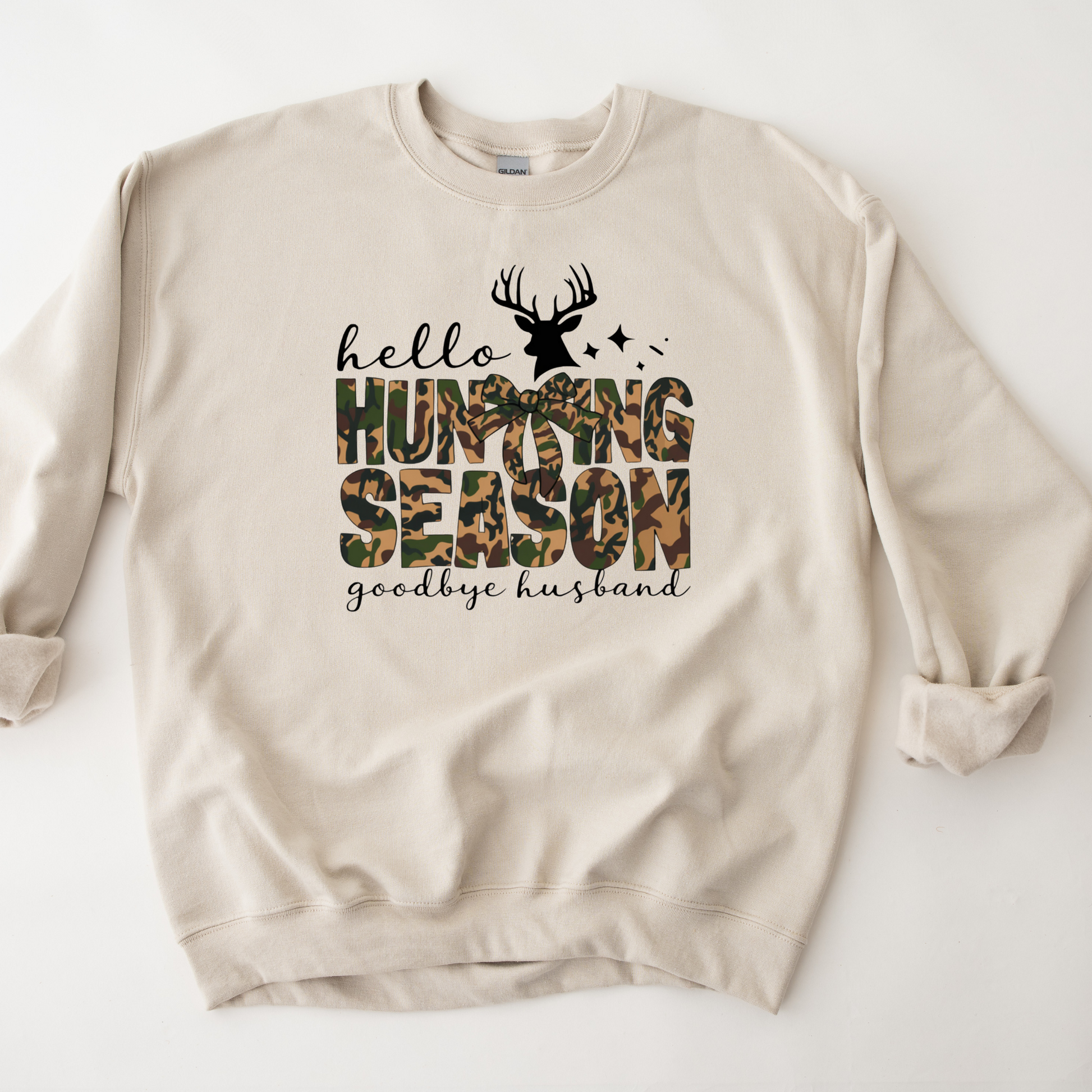 Wholesale Hello hunting season - Sand Sweatshirt