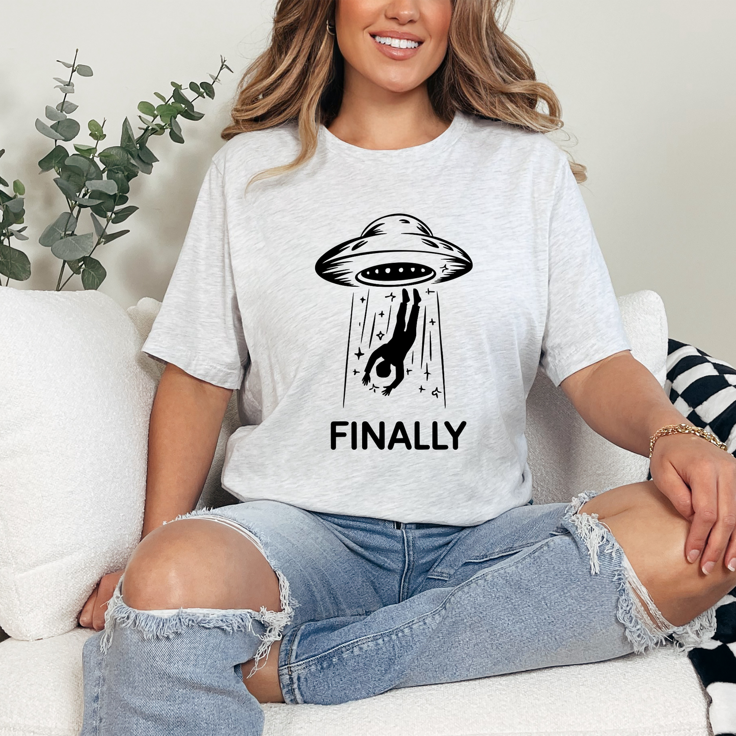 Wholesale Finally Graphic Tee - Dusty Blue Tee