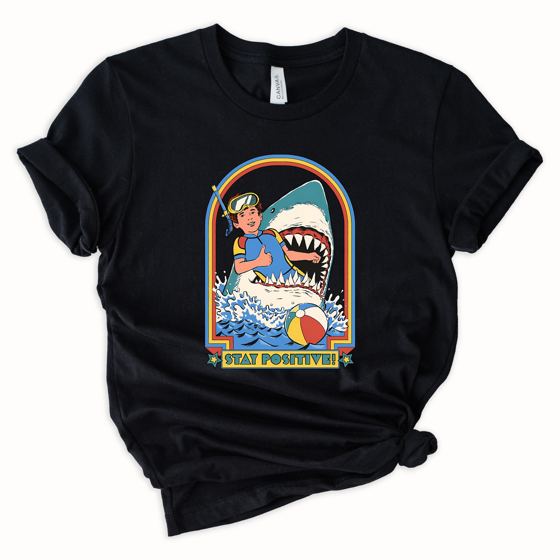 Wholesale Stay Positive Graphic Tee - Black Tee