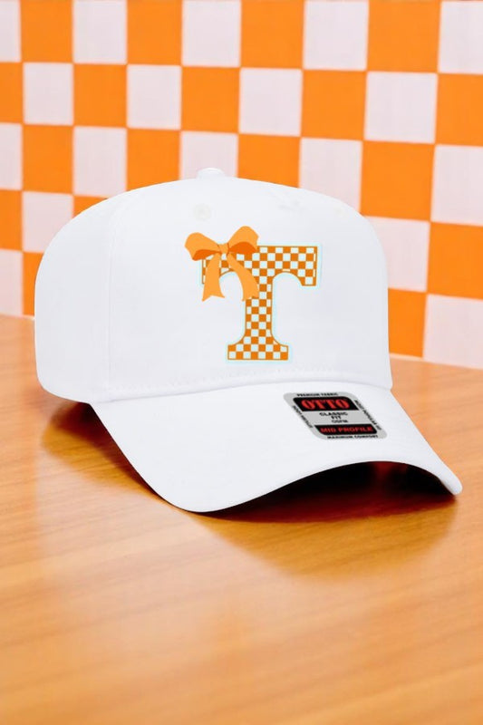 Vols T with Bow White Embroidered Hat