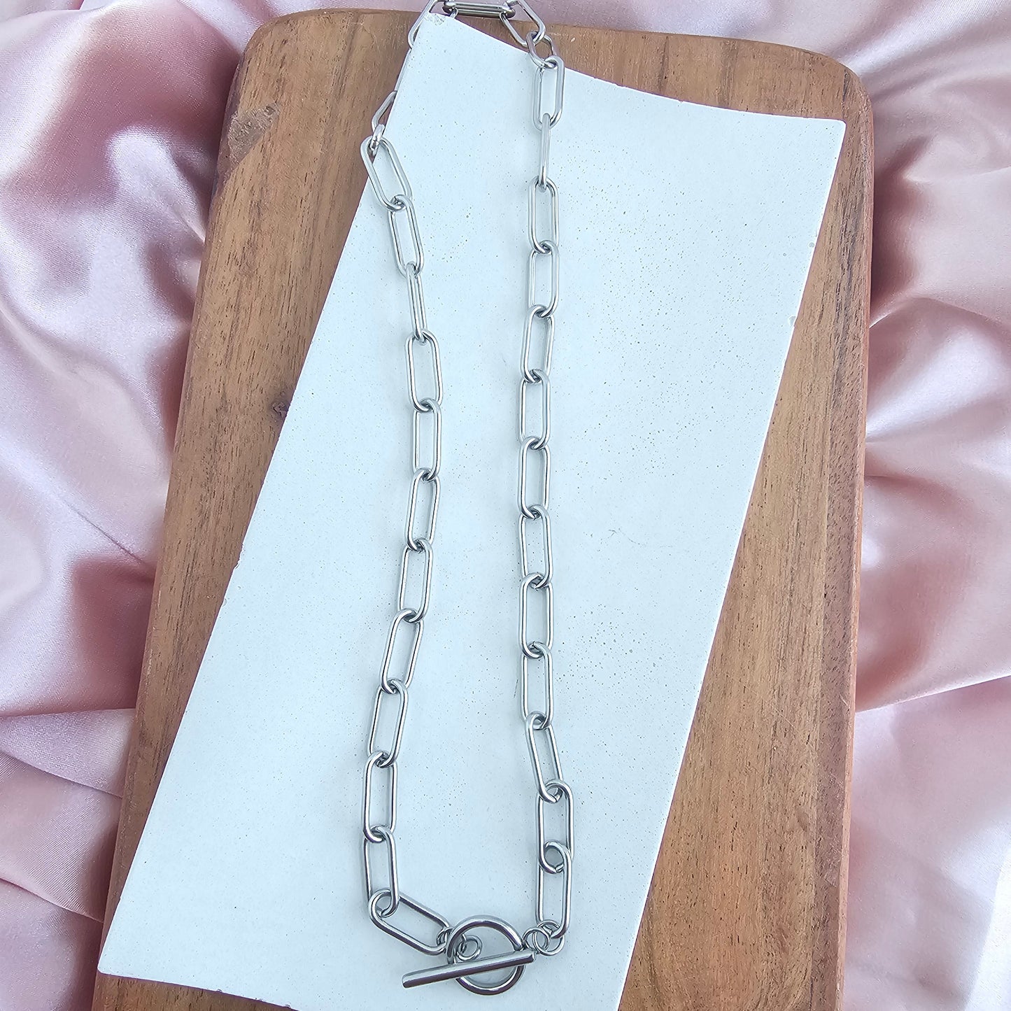 Luxe Silver Chunky Paper Clip Chain - 18"