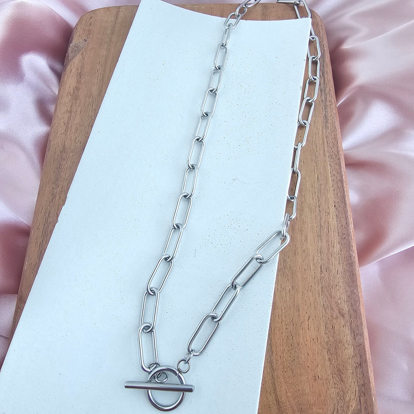 Luxe Silver Chunky Paper Clip Chain - 18"