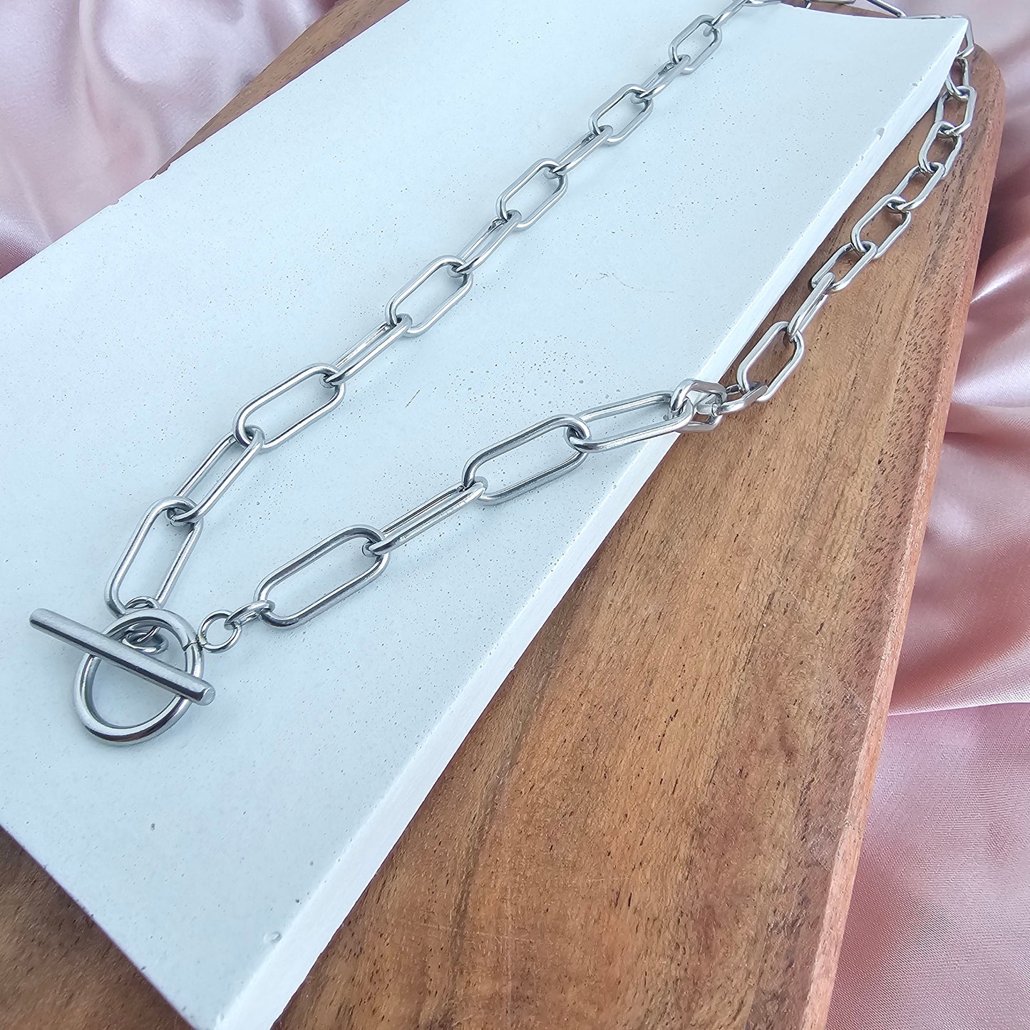 Luxe Silver Chunky Paper Clip Chain - 18"