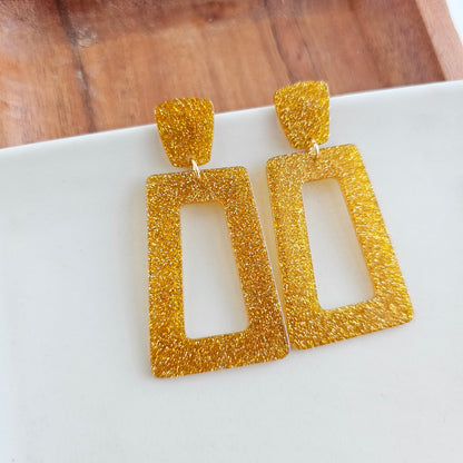 Avery Earrings - Yellow Gold Glitter