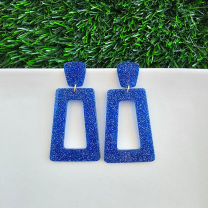 Avery Earrings - Blue Glitter