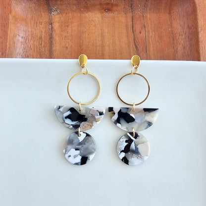 Wren Earrings - Ivory & Slate